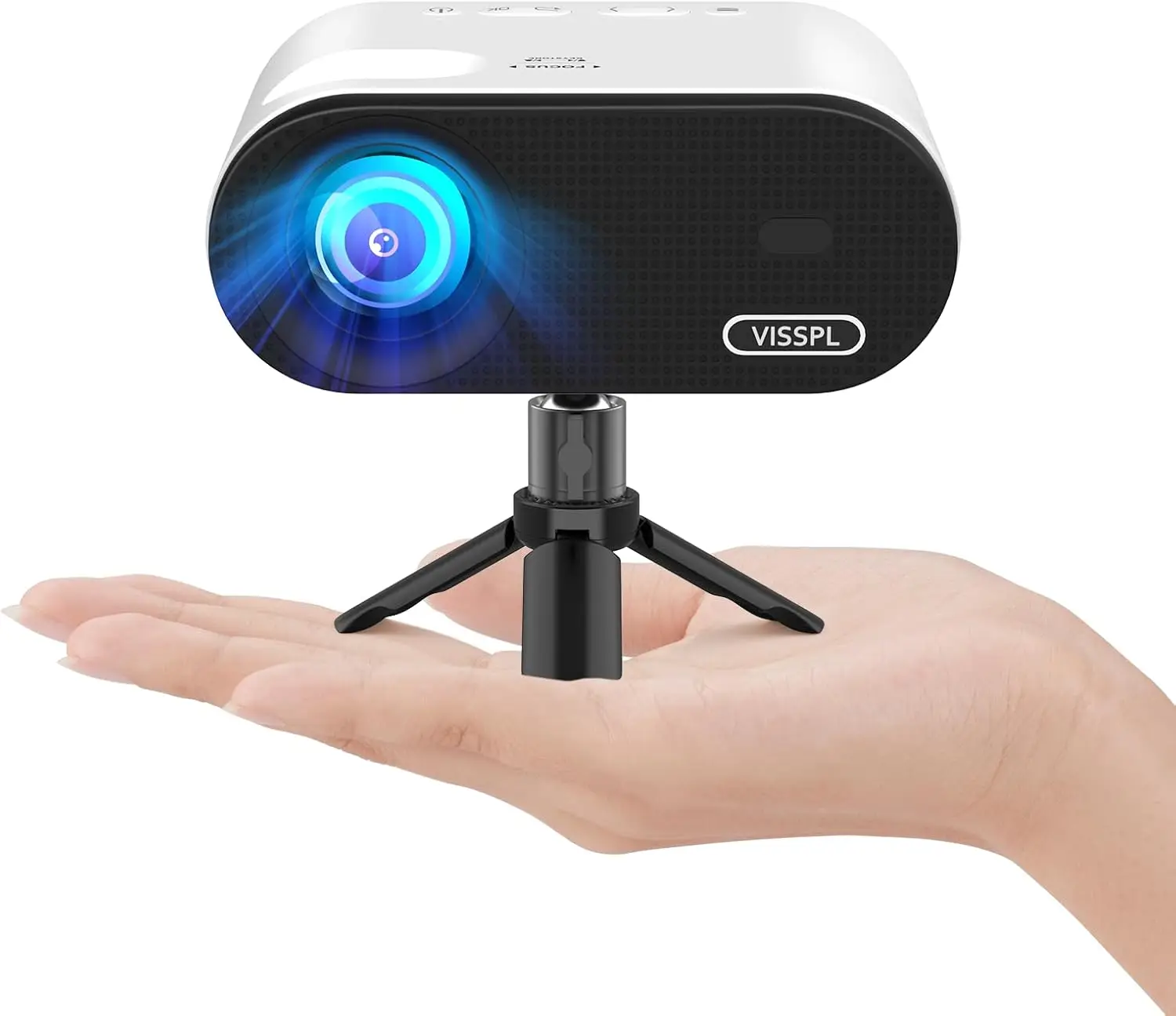 

Full HD 1080P Portable WiFi Bluetooth Projector with Tripod, Compatible Android iOS Windows TV Stick HDMI USB