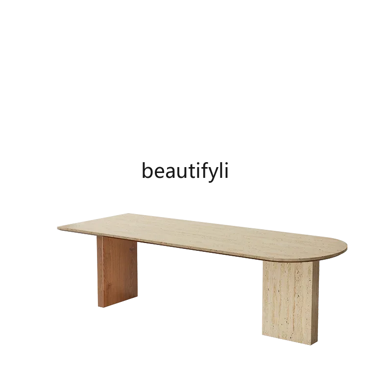 Table à manger en travertin, table à manger en marbre