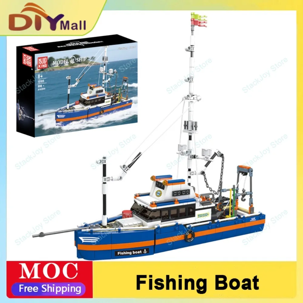 mold-king-808-pz-barca-da-pesca-buidling-blocchi-modello-di-nave-serie-avventura-in-mare-molo-costiero-scena-mattoni-puzzle-giocattoli-regalo-di-natale