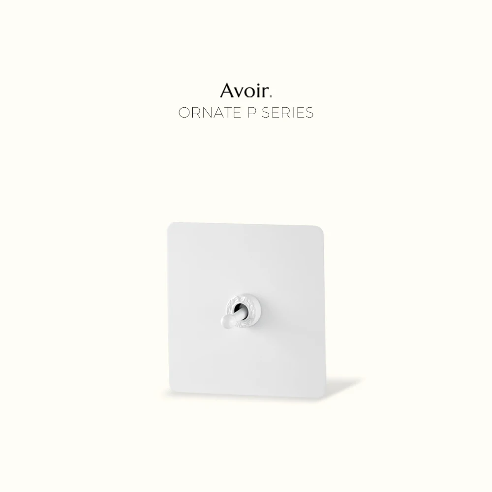 

Avoir Wall Light Switch 2 Gang 2 Way White Metal Panels Toggle Switch Vintage Socket And Switches Type C Living Room Standard EU