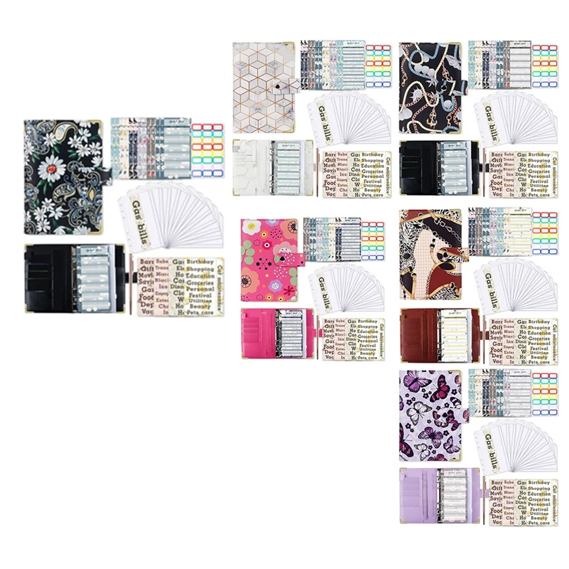 

A6 Butterfly Embossing Planner Binder Page Zipper Envelopes Cash Envelopes Budgeting Organizer For Cash
