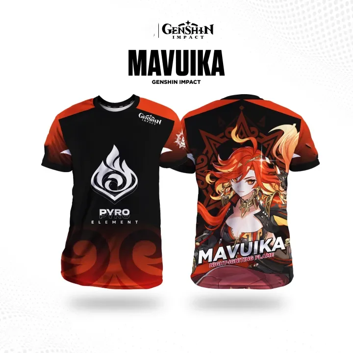 Image of Beliebte Spiele Genshin Impact Mavuika Cosplay T-Shirts 3D-Druck Anime Cartoon T-Shirts Harajuku Kurzarm-Tops Sommerkleidung