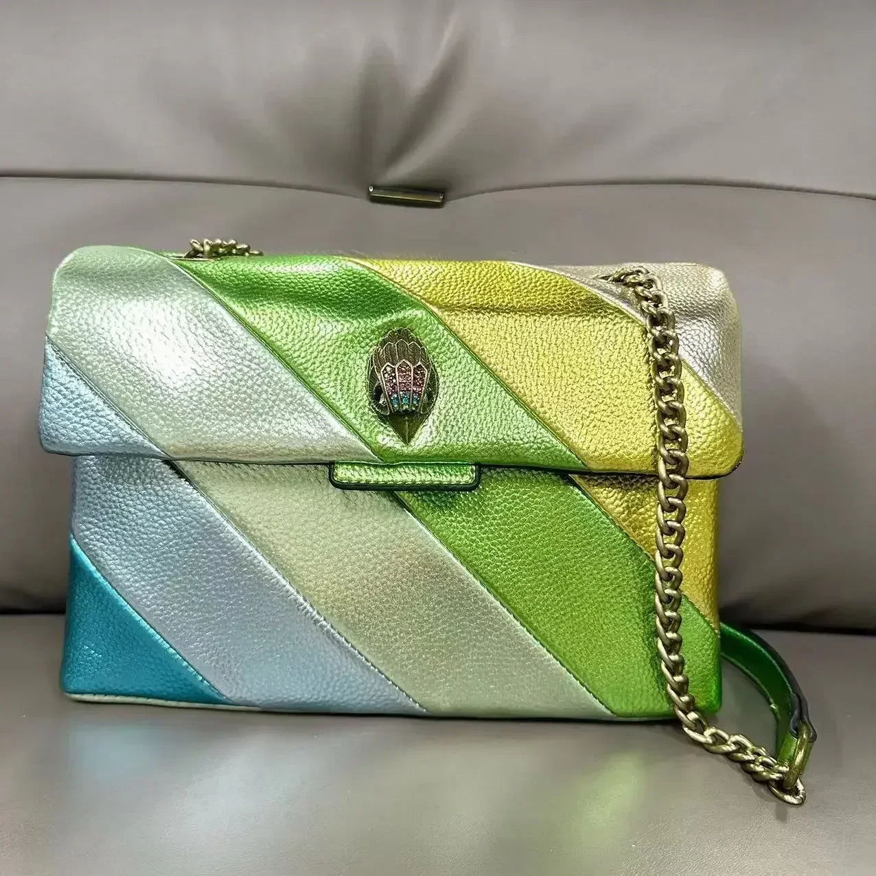 British Kurt Geiger Eagle Head Bag Classic Chain Piece Rainbow Bag Shoulder Crossbody Bag KurtGeiger UK KG Versatile Length