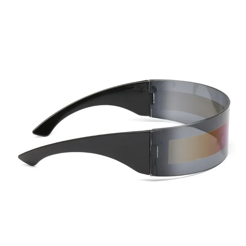 Futuristische schmale Cyclops Visier Sonnenbrille Laser Brillen UV400 Persönlichkeit verspiegelte Linse Kostüm Brillen Brille Männer Brille – Detail 3