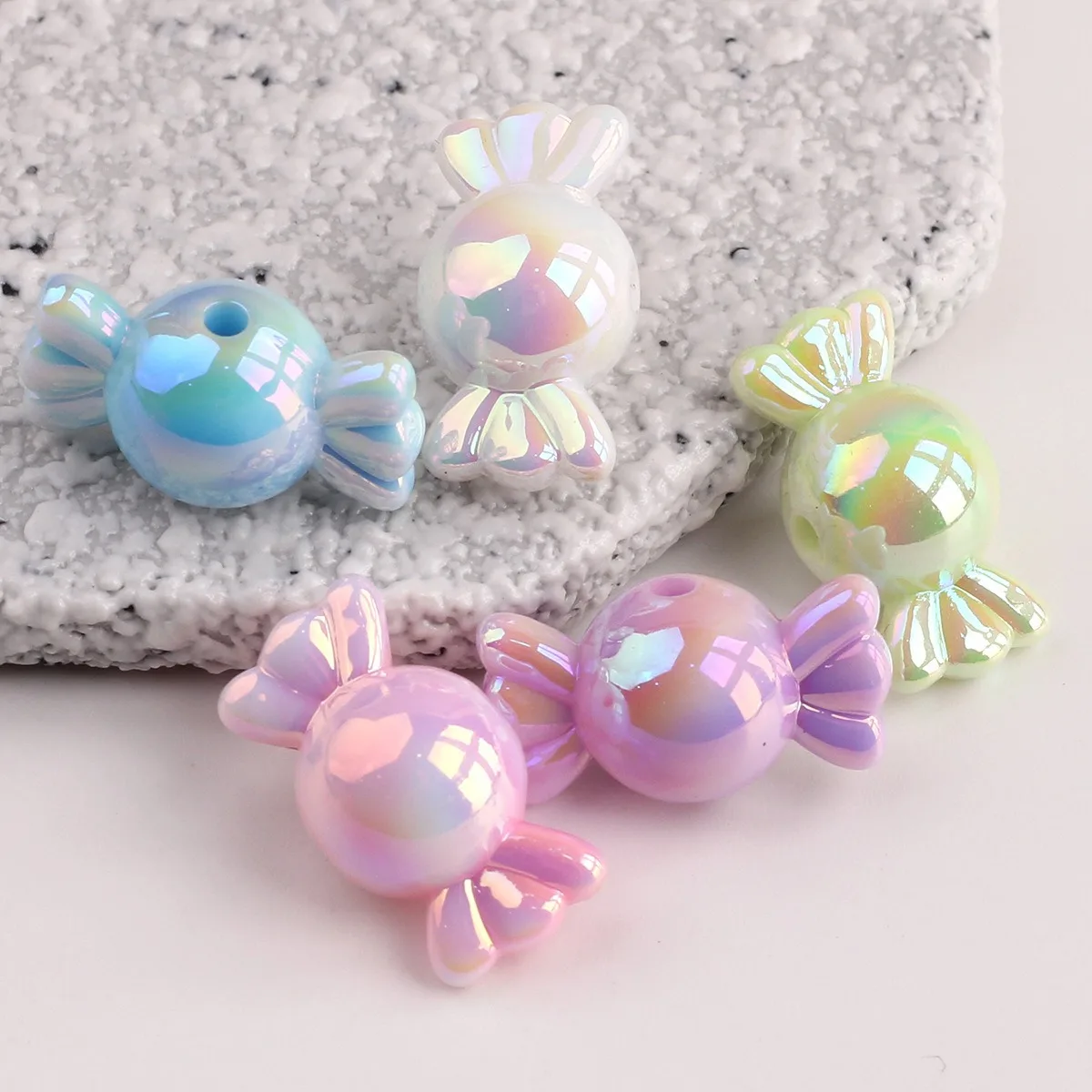 SW08 5 Stück 21,2 mm Farbverlauf Candy Farbe Beschichtung Farbe Süßigkeiten Acryl Perlen handgemachte Spacer Perlen Schmuck DIY Halskette Zubehör