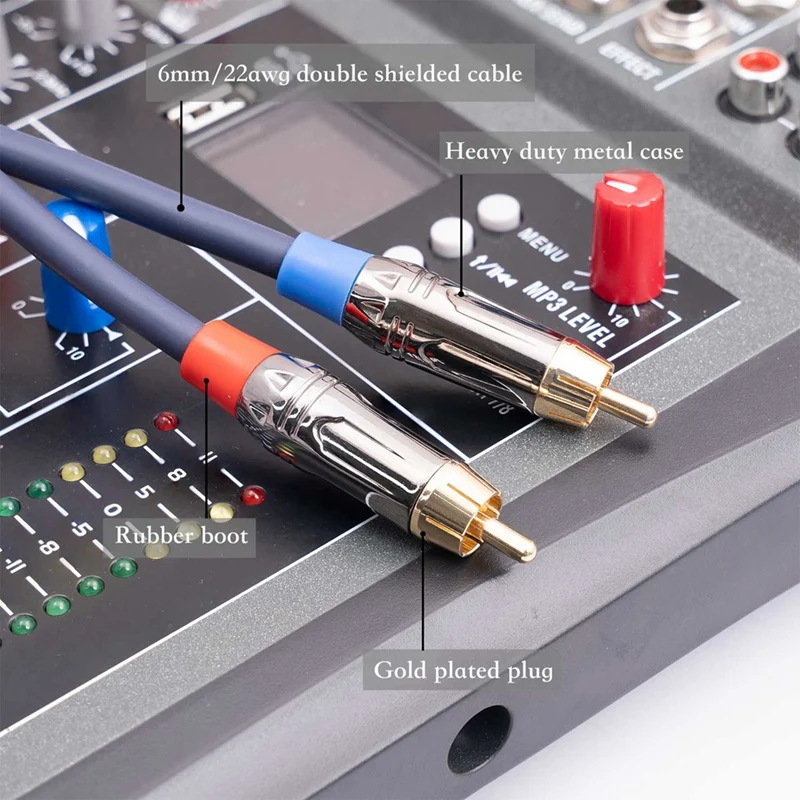 

【Y46Q】Двойной кабель XLR-RCA, кабель HiFi с двумя разъемами XLR-мама на двойной разъем RCA, 2 разъема XLR на 2 разъема RCA, 3,3 фута