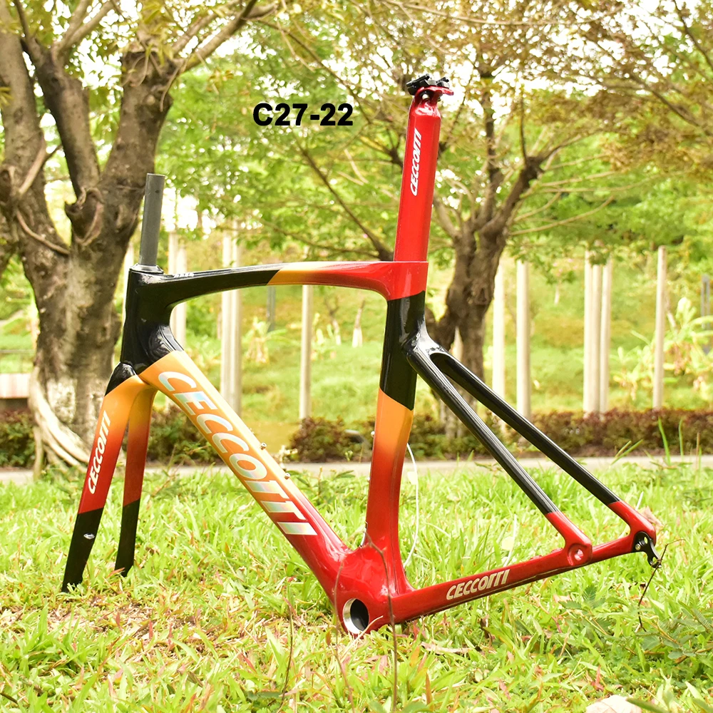 CECCOTTI-Carbon Road Bicycle Frame, Disc Brake, Max 700 x 30C, Full Internal Cable, 49-58cm, Bike Frames, 2024