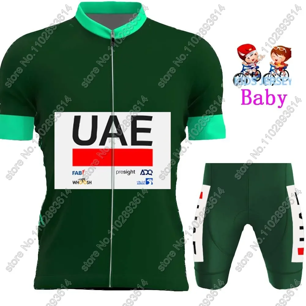 France Tour Kids UAE Cycling Jersey 2024 TDF Set Boys Girls Yellow Green Pink Cycling Clothing Children Suit MTB Ropa Maillot