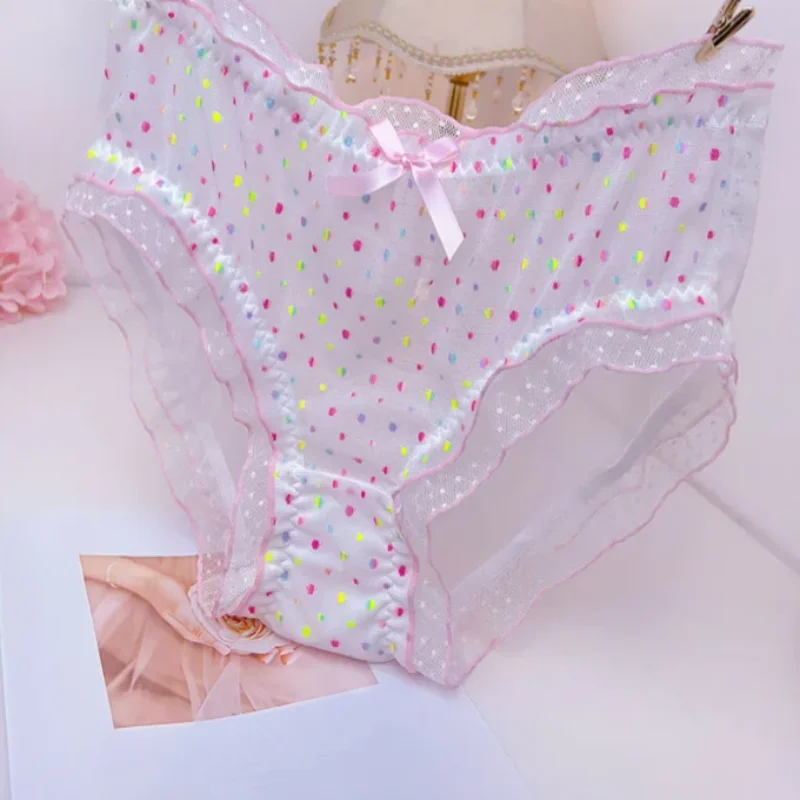 

Кружевное нижнее белье с низкой талией в стиле Лолиты для девочек, прозрачные сверкающие сетчатые сексуальные трусы, фетиш, сладкий Harajuku, костюм для танцевального клуба в прямом эфире