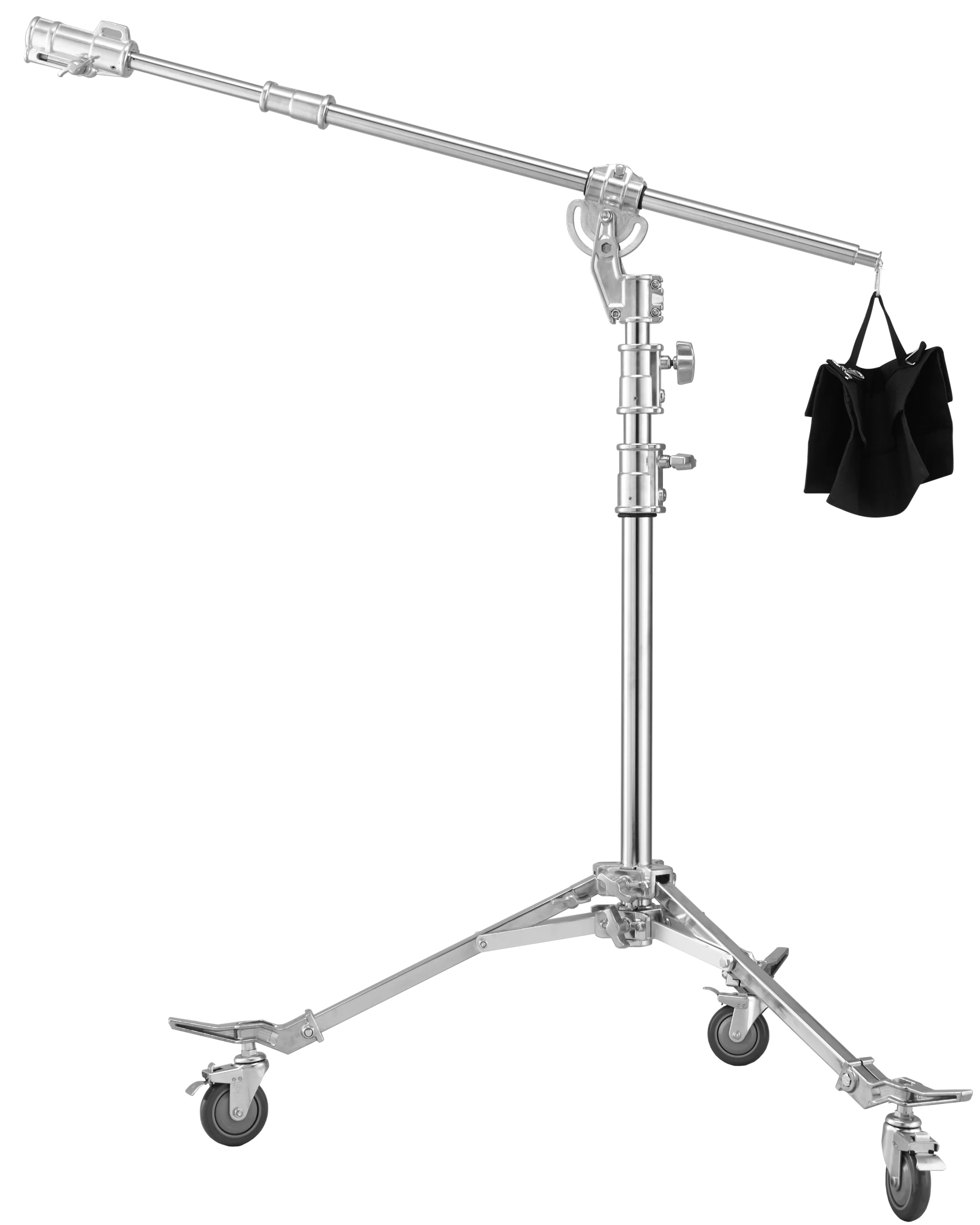 NiceFoto LS-M6 Stainless Steel Heavy Duty Adjustable Light Stand With Wheels And Arms