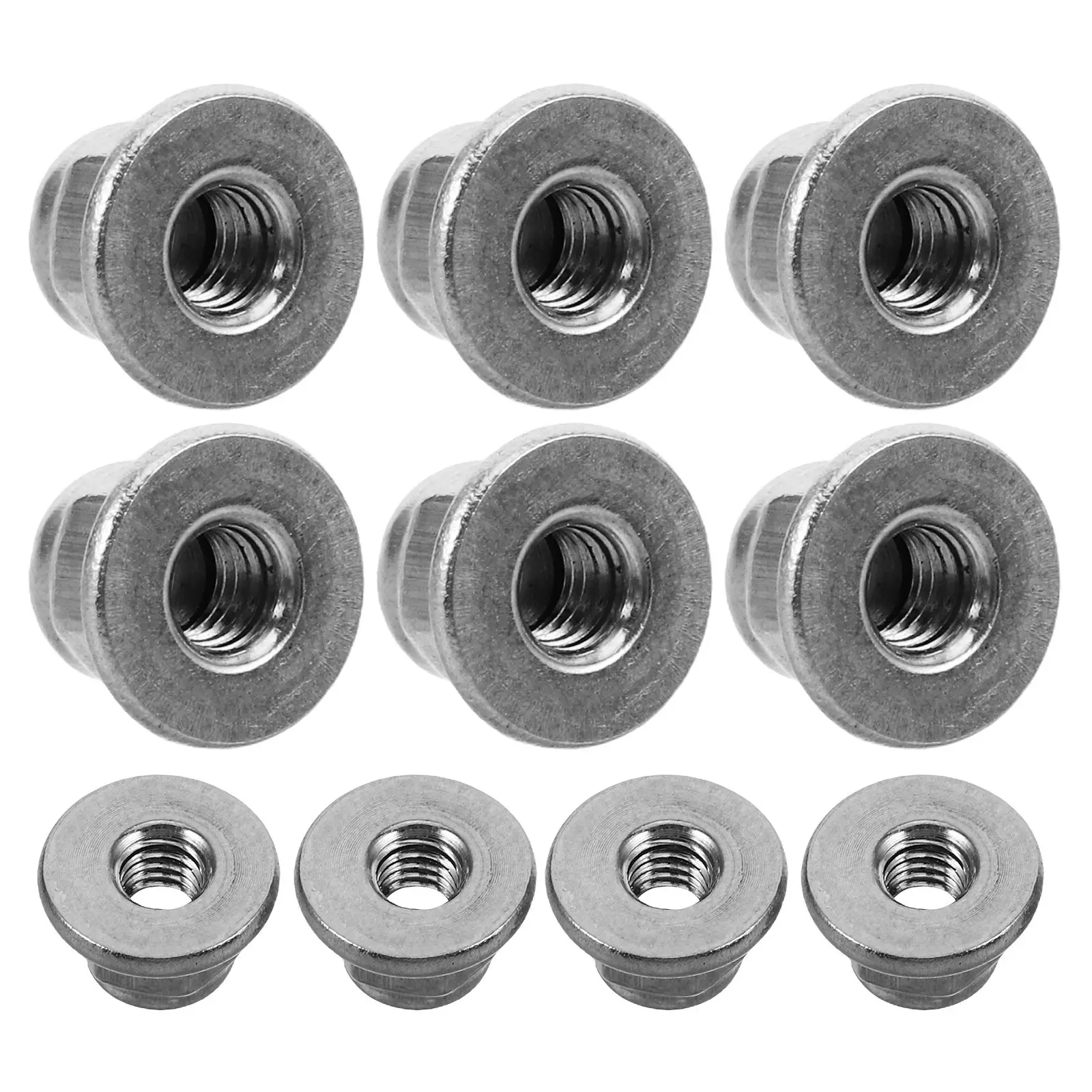 Dadi flangiati 25 pezzi in acciaio inossidabile con serratura esagonale industriale metrico antiscivolo dadi da costruzione seghettati inserto in nylon