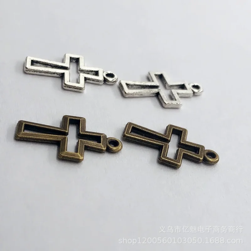 Factory Direct Sales 100Pieces diy Ornament17mmHollow Cross Pendant Earrings Necklace Clothing Material Pendant