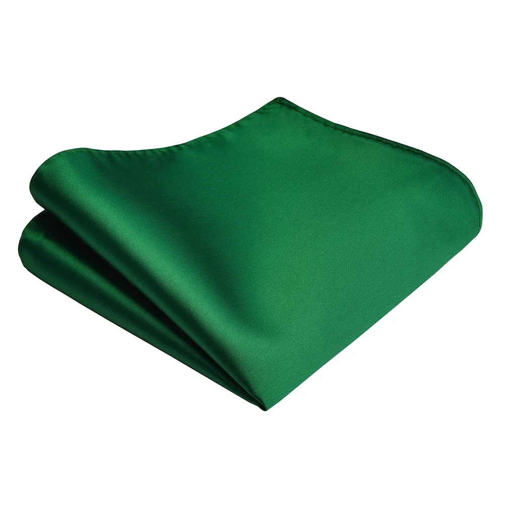 Pañuelo de seda clásico para hombre, pañuelo cuadrado de bolsillo liso, color verde y negro, 25x25CM, moda para fiesta de boda