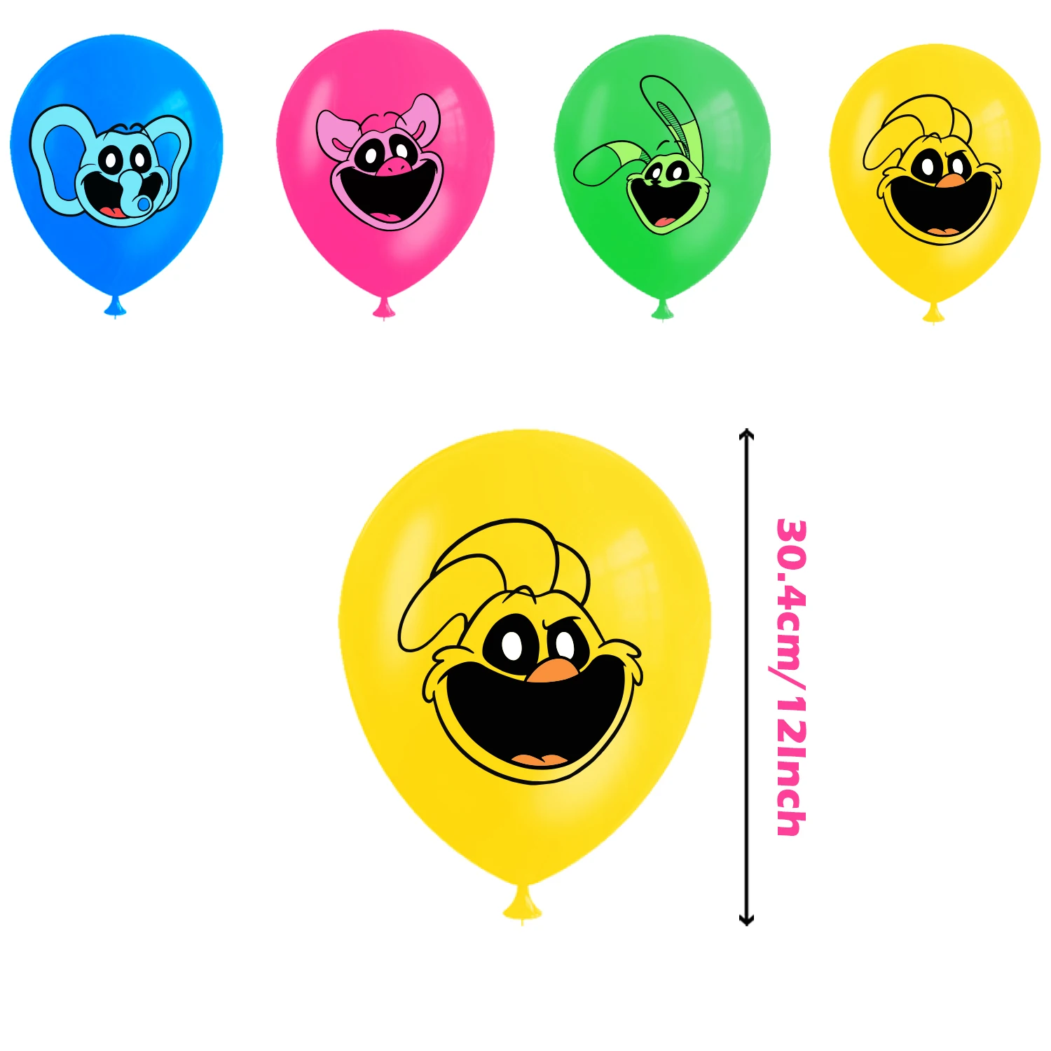 New smiling critters Birthday Party Decoration set Balloon Banner Cake Topper for Children's Birthday Party Decorative Toys