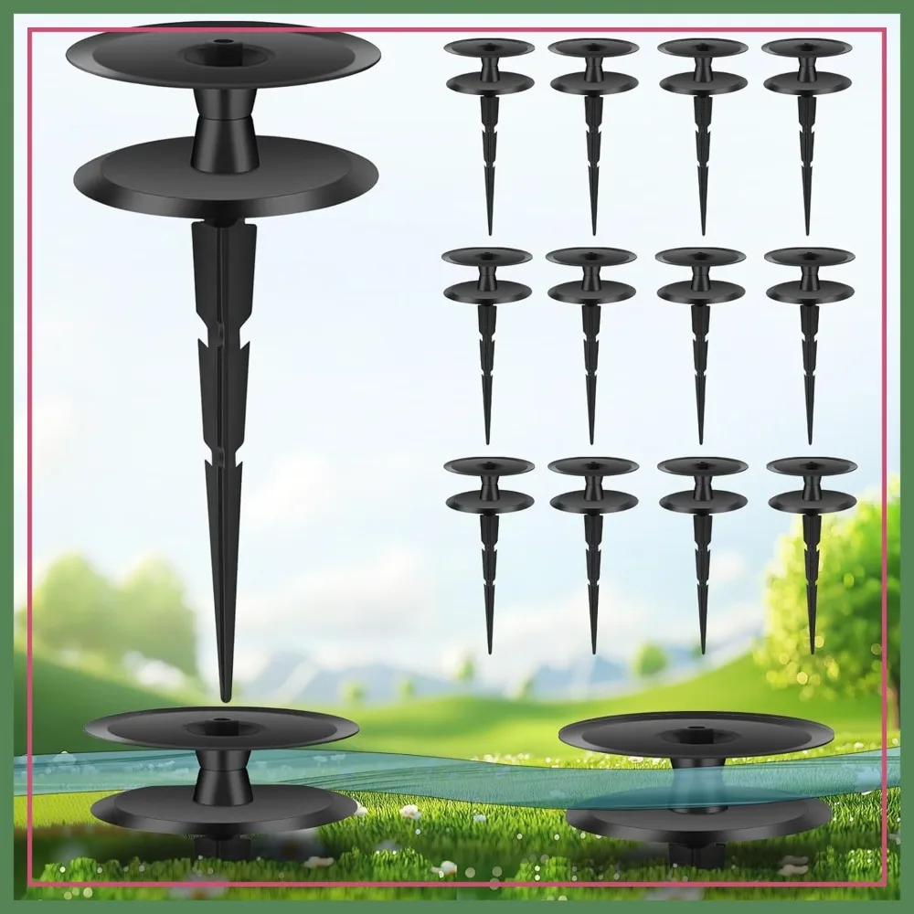 

12PCS Heavy Duty Cast Iron Garden Hose Guides, Rustproof Coated Spike Stakes for Lawn & Yard, Plant & Flower Bed Protection