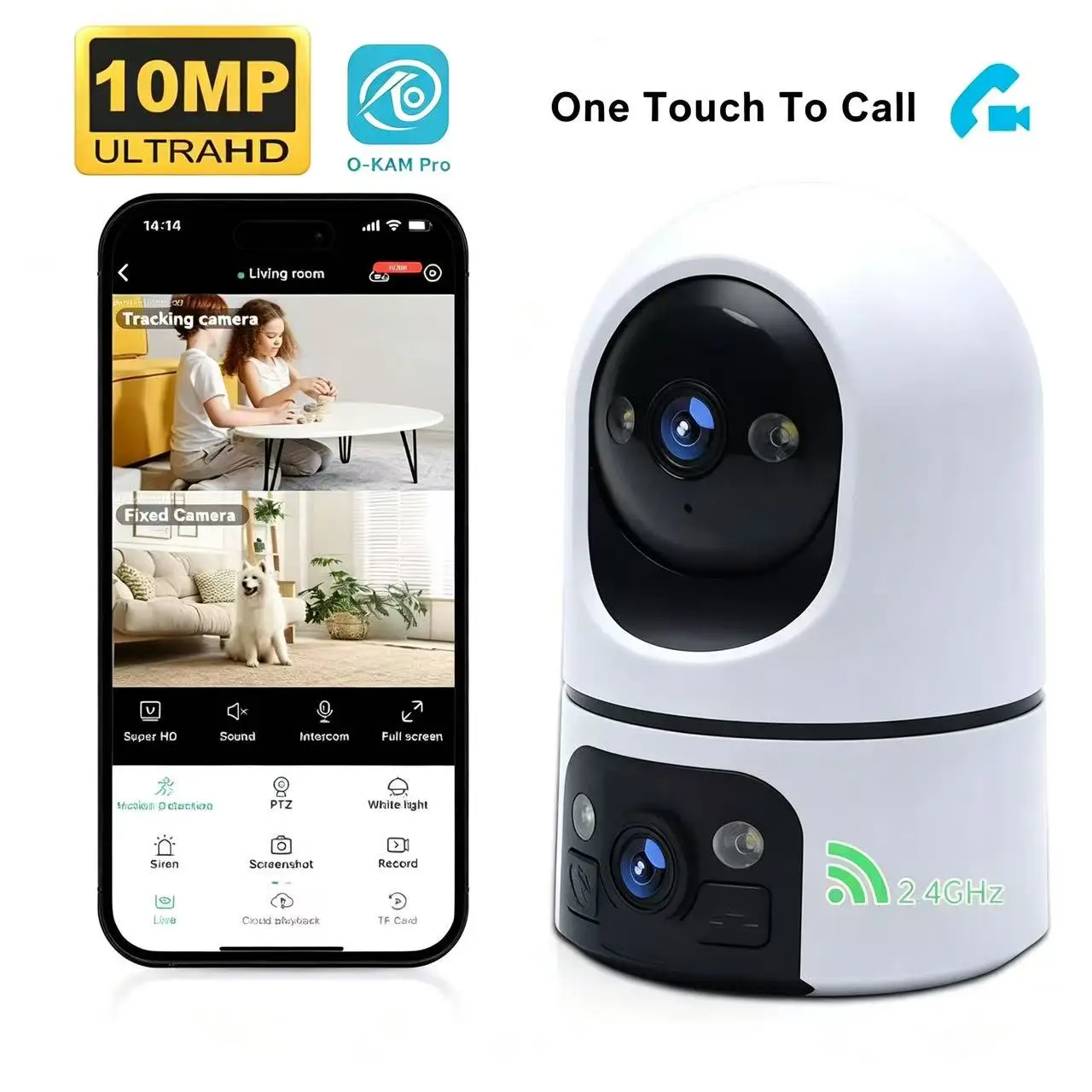 

5K HD Dual Indoor Camera Smart Full-color Night Vision Wide Dual Lens Human & Pet Detection One-Touch Call Monitor