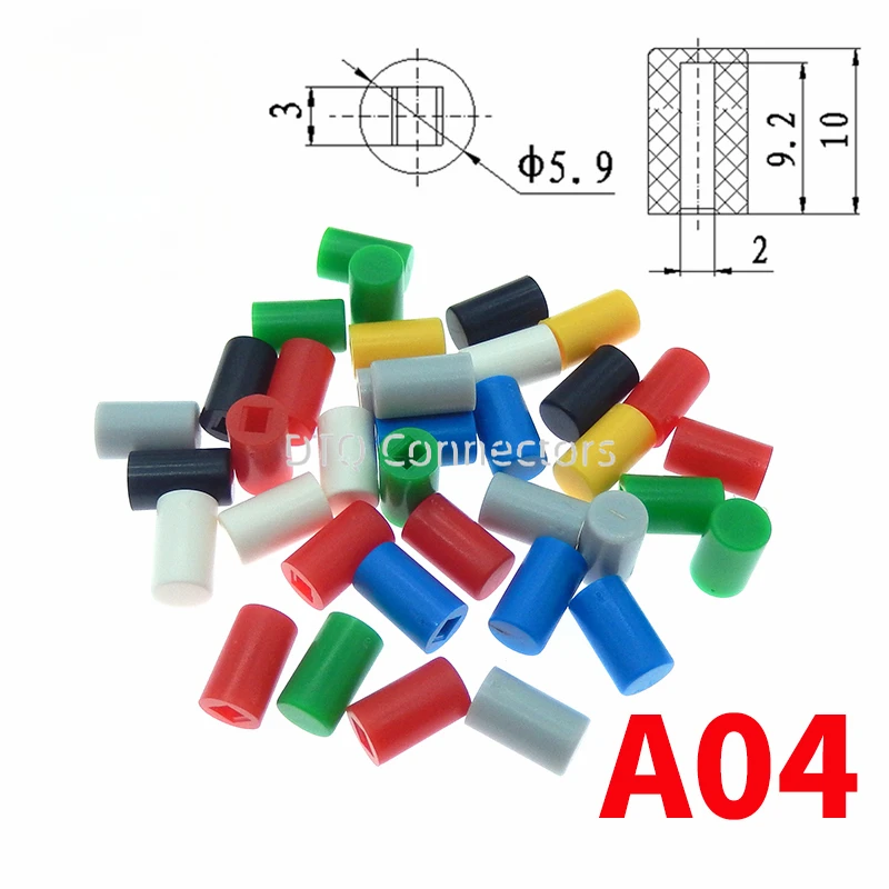

100Pcs A04 Switch Caps Tactile Push Button Switch Cap 6*10mm Applies to 5.8*5.8 7*7 8*8 8.5*8.5 Self-Locking Switch Button Cap