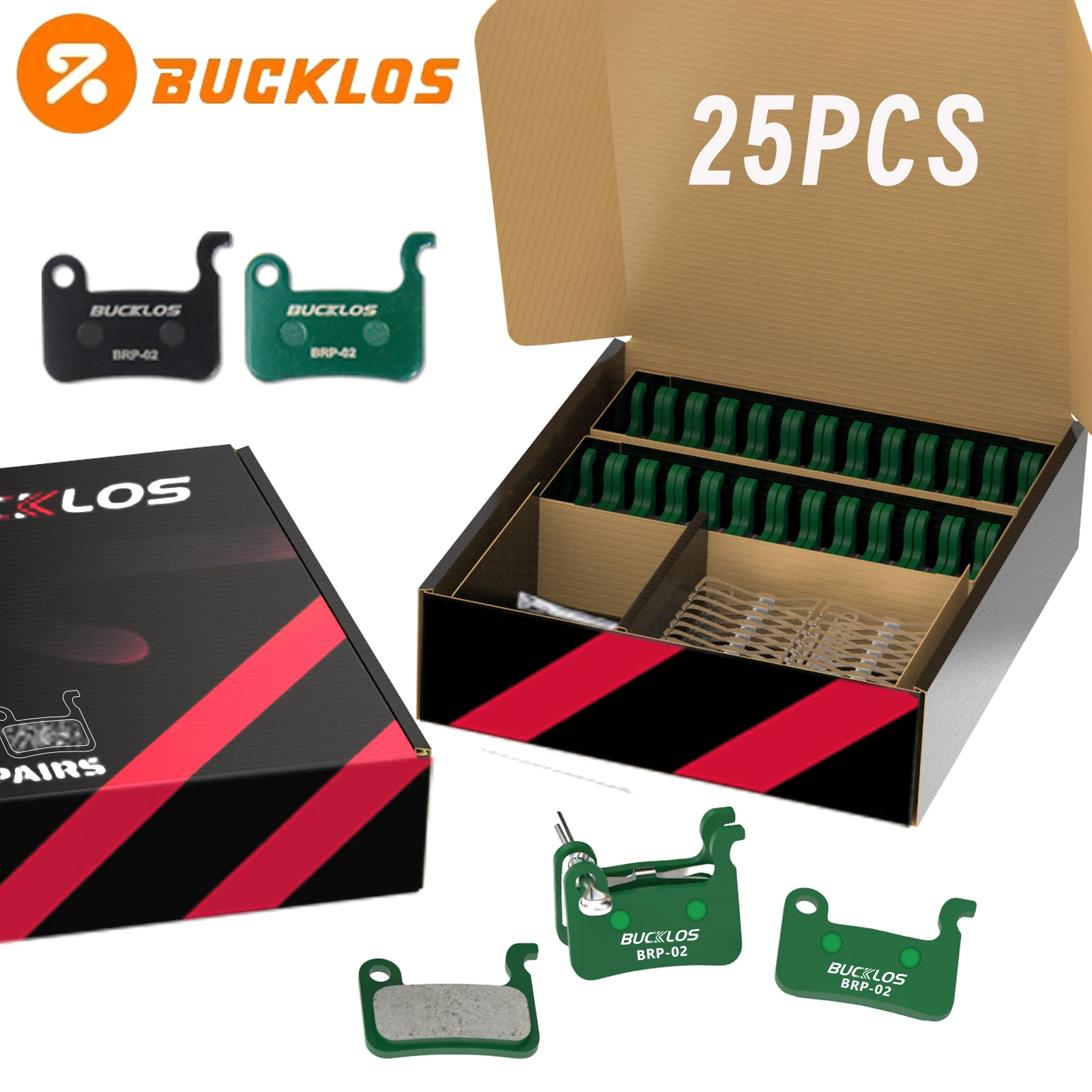 

25 Pairs BUCKLOS Ceramic Disc Brake Pads for Shimano A01S/M06/M07/M07S Bicycle Hydraulic Brake Pads for BR-M975/M965/M966/M765