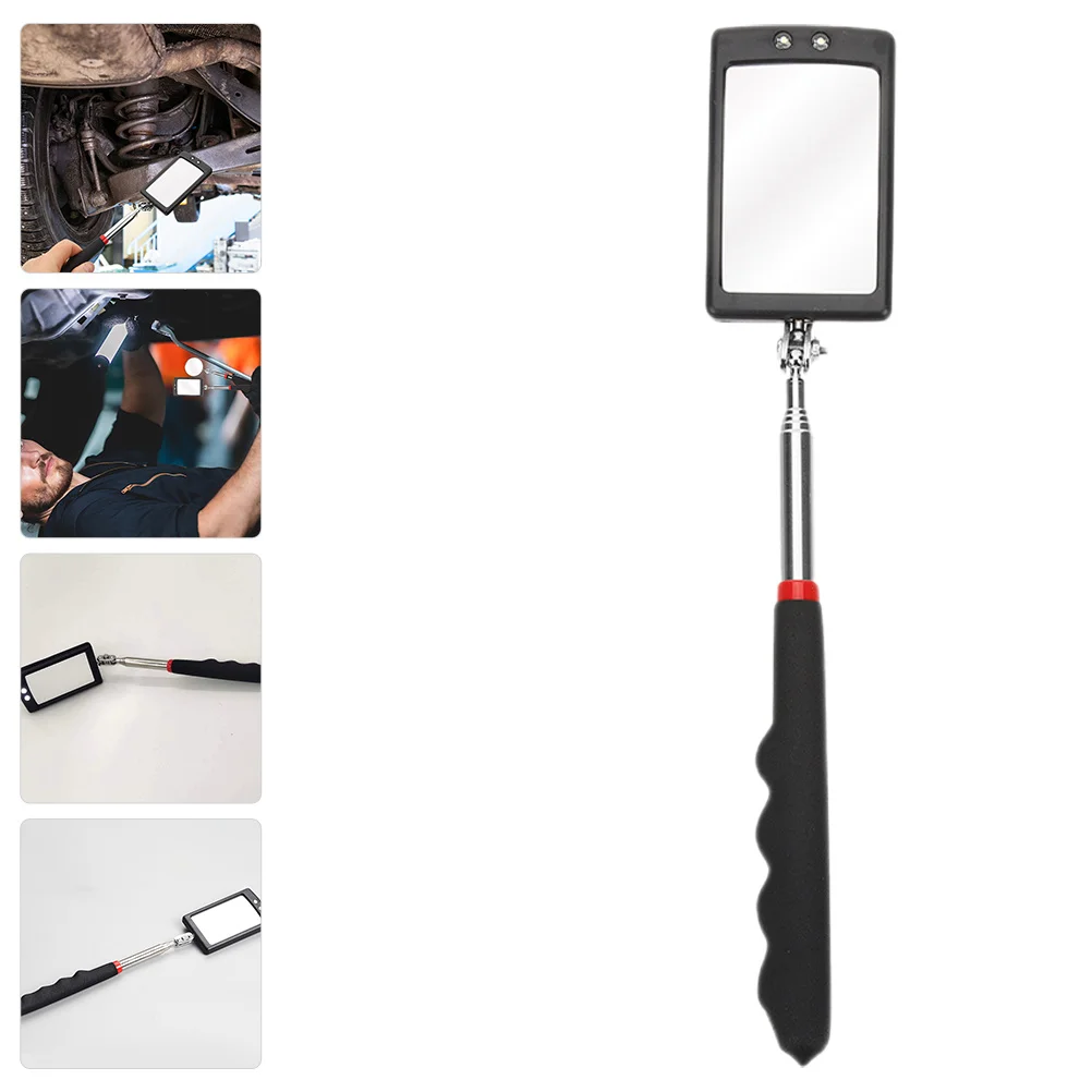 Espejo de inspección telescópico, tubo de acero inoxidable, herramienta portátil extensible para reparación de automóviles, uso mecánico automotriz