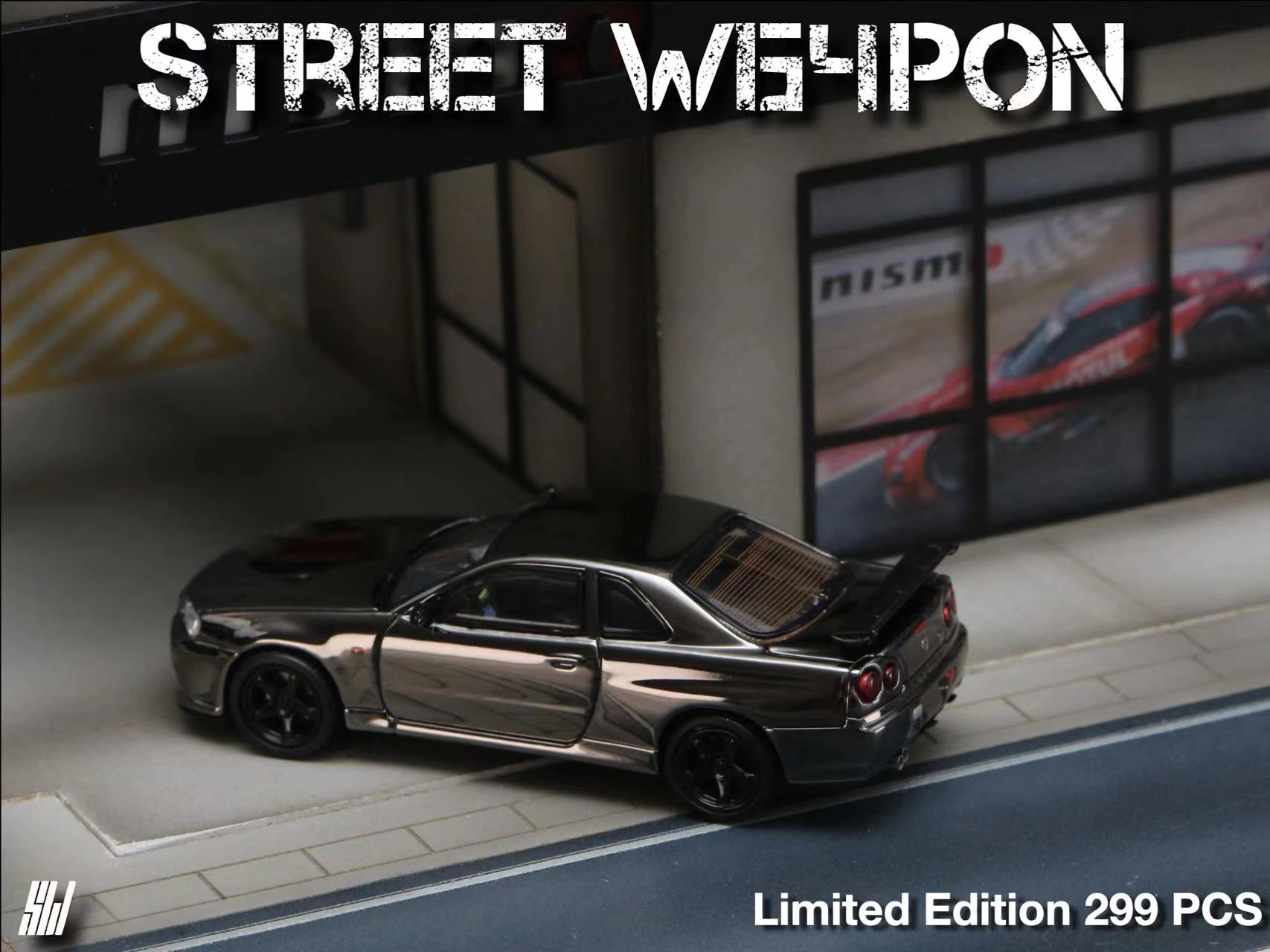 Street Weapon SW 1:64 R34 V-SPEC-II Electroplated limited299 Model Car