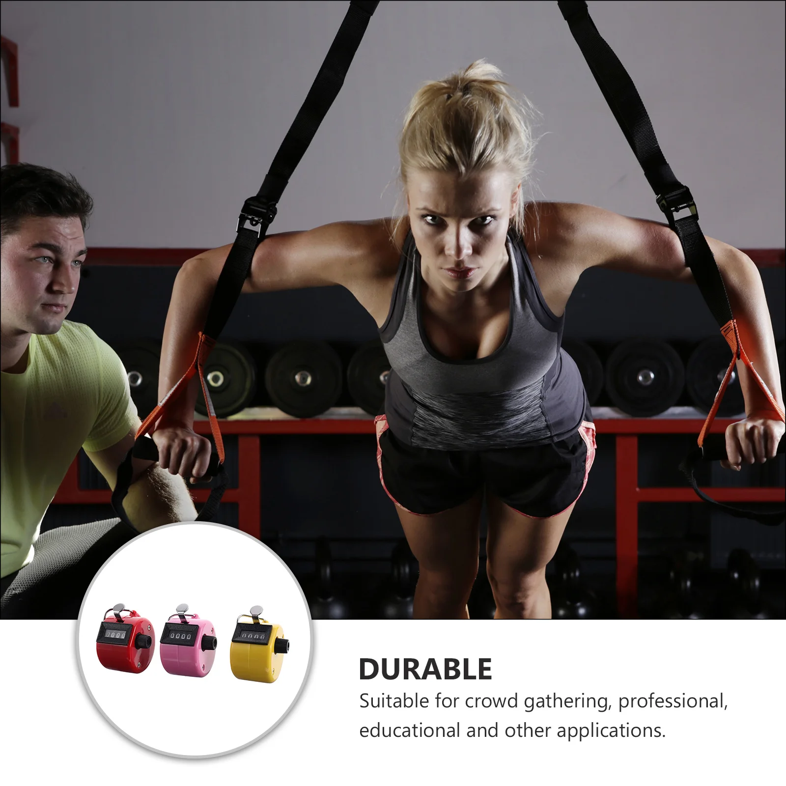 เครื่องนับอิเล็กทรอนิกส์ 3 ชิ้น 4 หลัก เครื่องนับดิจิตอลแบบแมนนวล ขนาดกะทัดรัด พกพาสะดวก สำหรับการนับที่แม่นยำ สีสุ่ม กีฬาแบบทีม