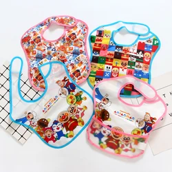 Anpanman-Baby Feeding Bib com bolso, infantil Bib, toalha de alimentação anti-suja, alimento auxiliar, leve e macio, grande, 2pcs