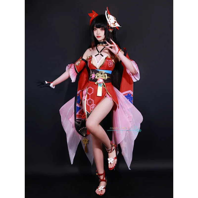 Sparkle Honkai Cosplay Game Honkai Star Rail Sparkle Cosplay Costume Party Outfits Costume Wig Fox Mask Women Role Play Outfits