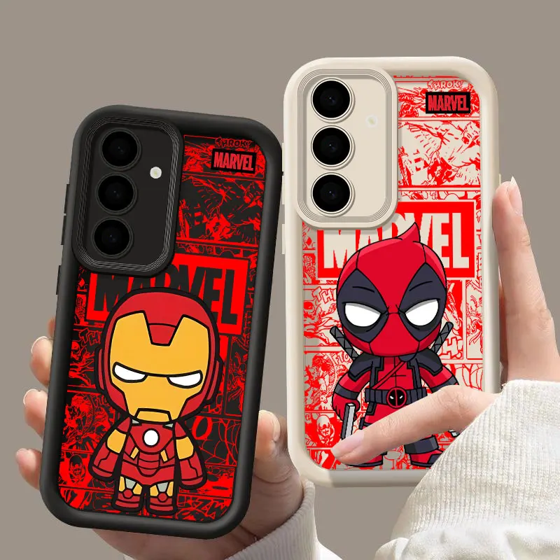 

Cute Ironman Deadpool Spiderman Marvel Case For Samsung Galaxy S26 S25 Ultra S24 S23 Plus S22 S21 S20 FE Protection Phone Cover