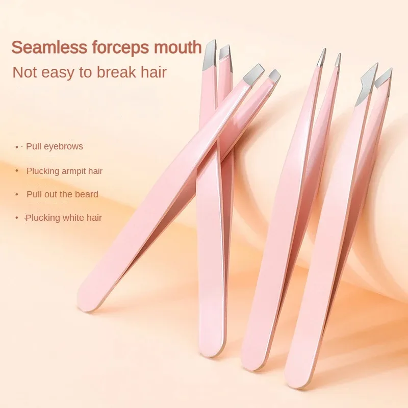 

Stainless steel tweezers eyebrow tweezers Diagonal eyebrow trimmer set beauty tool