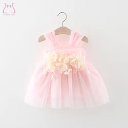 Summer Sweet Baby Girl Party Evening Dresses Wedding Flower Petal Mesh Birthday Princess Kids Costumes 0 To 3 Years Old Toddler