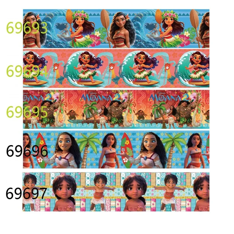 10Yards Moana 2 Disney Grosgrain Ribbon for Bows DIY Sewing Accessories Craft Supplies Materials