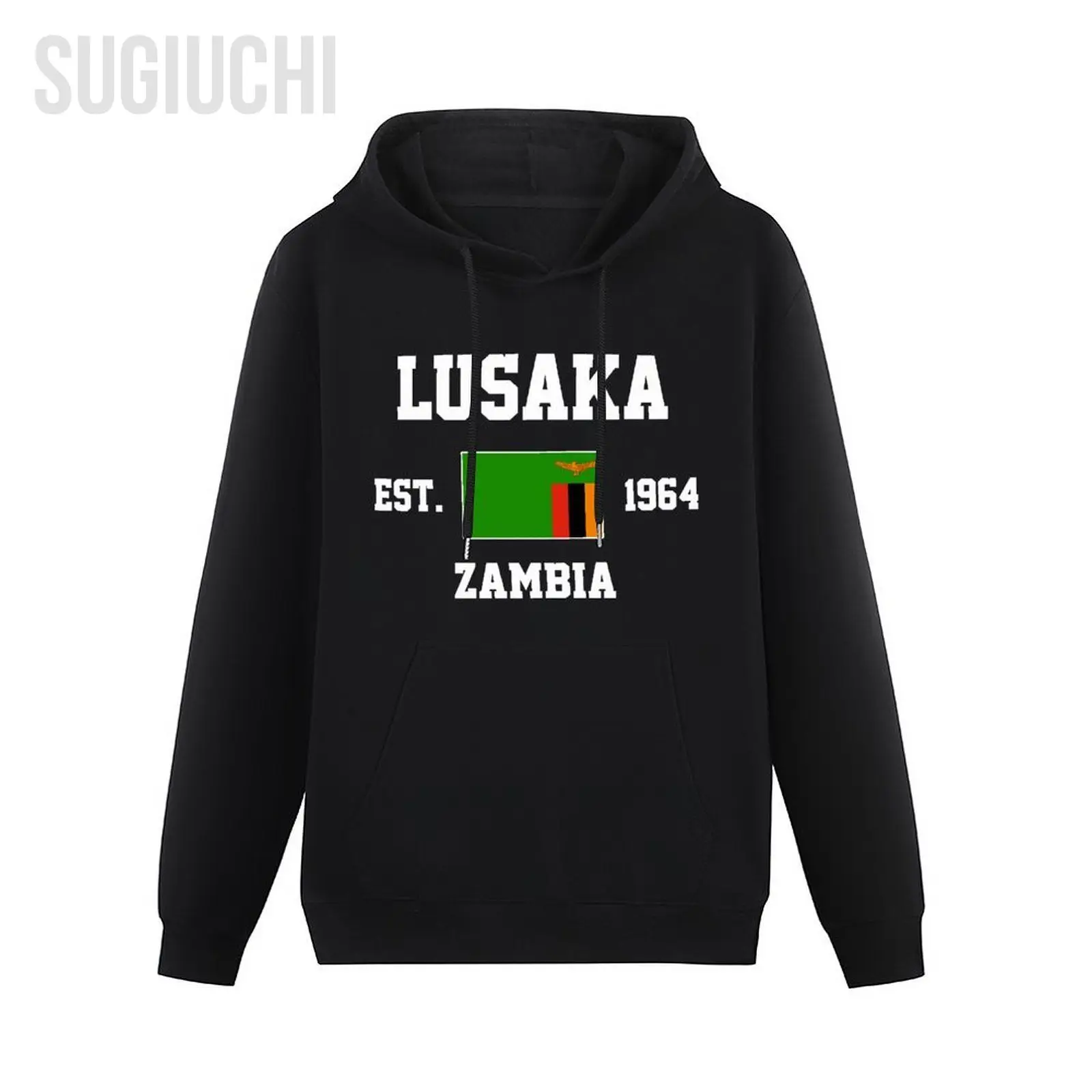 Men Women Hoodies Zambia EST.1964 Lusaka Capital Hoodie Pullover Hooded Hip Hop Sweatshirt Cotton Unisex