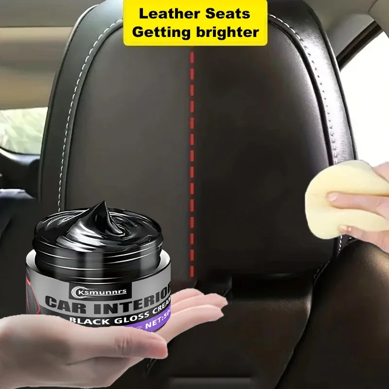 

Black Vehicle Restoration Wax Multi-Purpose Plastic Parts Refurbisher Interior Shine Enhancer Tire Protector Yellowing Preventer