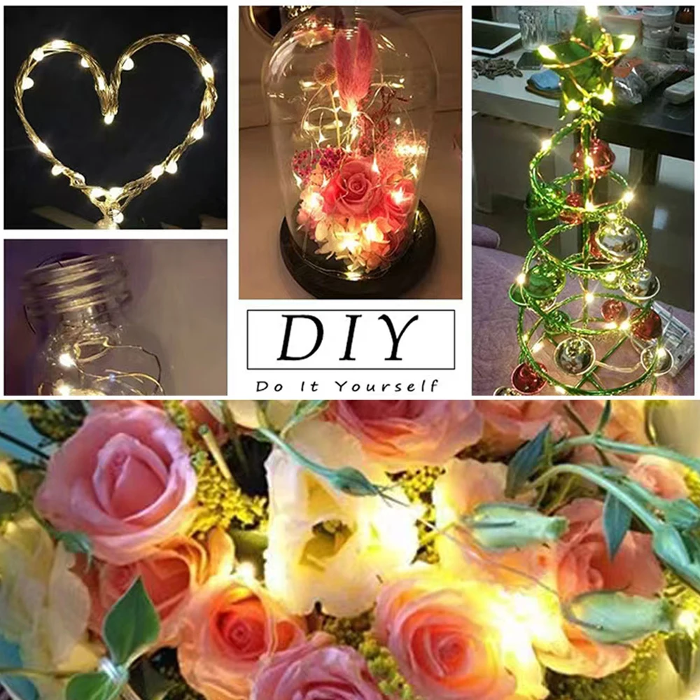 Led Fairy Lights USB Operated 8 modes LED Copper Wire String Lights IP65 Waterproof Garland  DIY Christmas Wedding Party Decor