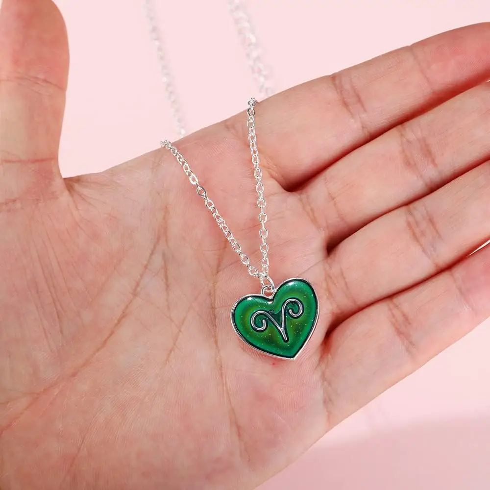 12 كوكبة زودياك قلادة المزاج قلادة استشعار درجة الحرارة اللون تغيير قلادة قلادة مع بطاقة هدية عيد ميلاد