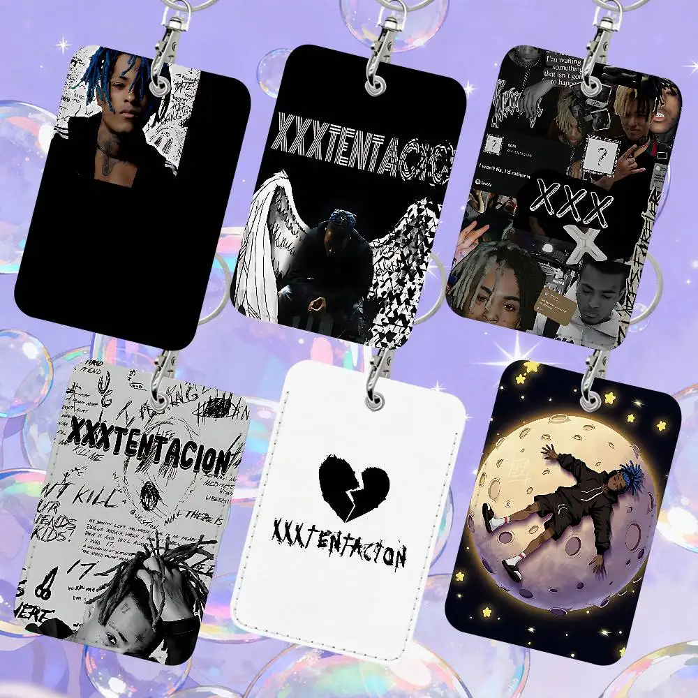 

Рэпер X-XXXTENTACION-S 1, держатель для карт, кожаный ящик для хранения карт, брелок для ключей, держатель бирки доступа, держатель для удостоверений личности, брелок для ключей