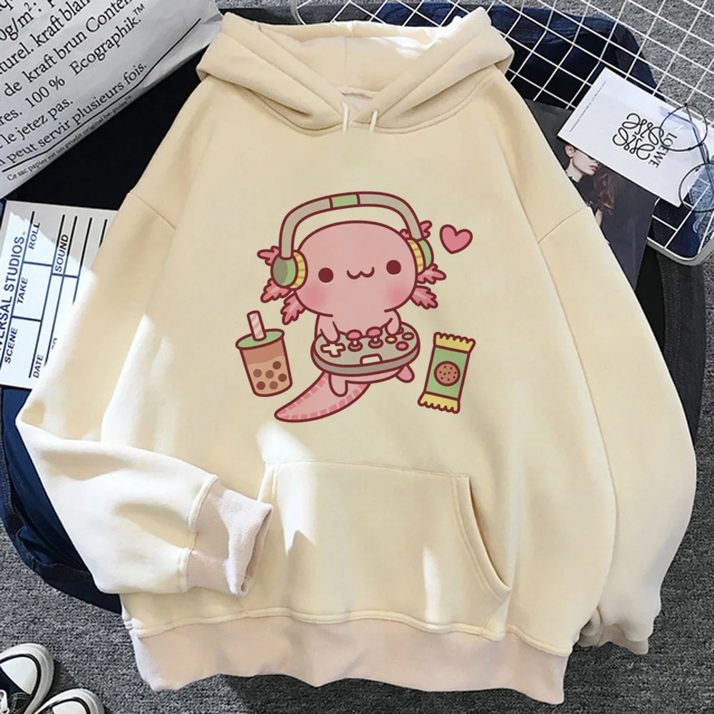 Axolotl hoodie harajuku funny Y2K anime streetwear graphic girl tracksuits trendy Y2K elegant designer