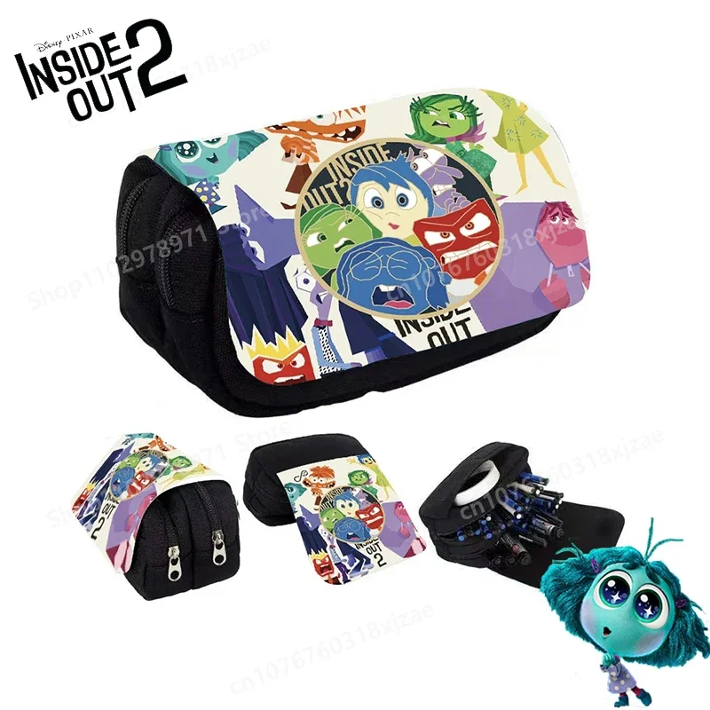 

New Disney Inside Out 2 Pencil Bag Cute Cartoon Large Capacity Children Stationery School Supplies Back-to-school Season Gifts