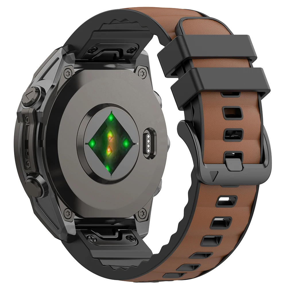 22 مللي متر 26 مللي متر الإفراج السريع الجلود + سيليكون حزام الساعات ل Garmin Fenix 5X 5 Plus 6X 6 7X 7 8 Pro/Tactix 8/Instinct 3 2X حزام الشمسية