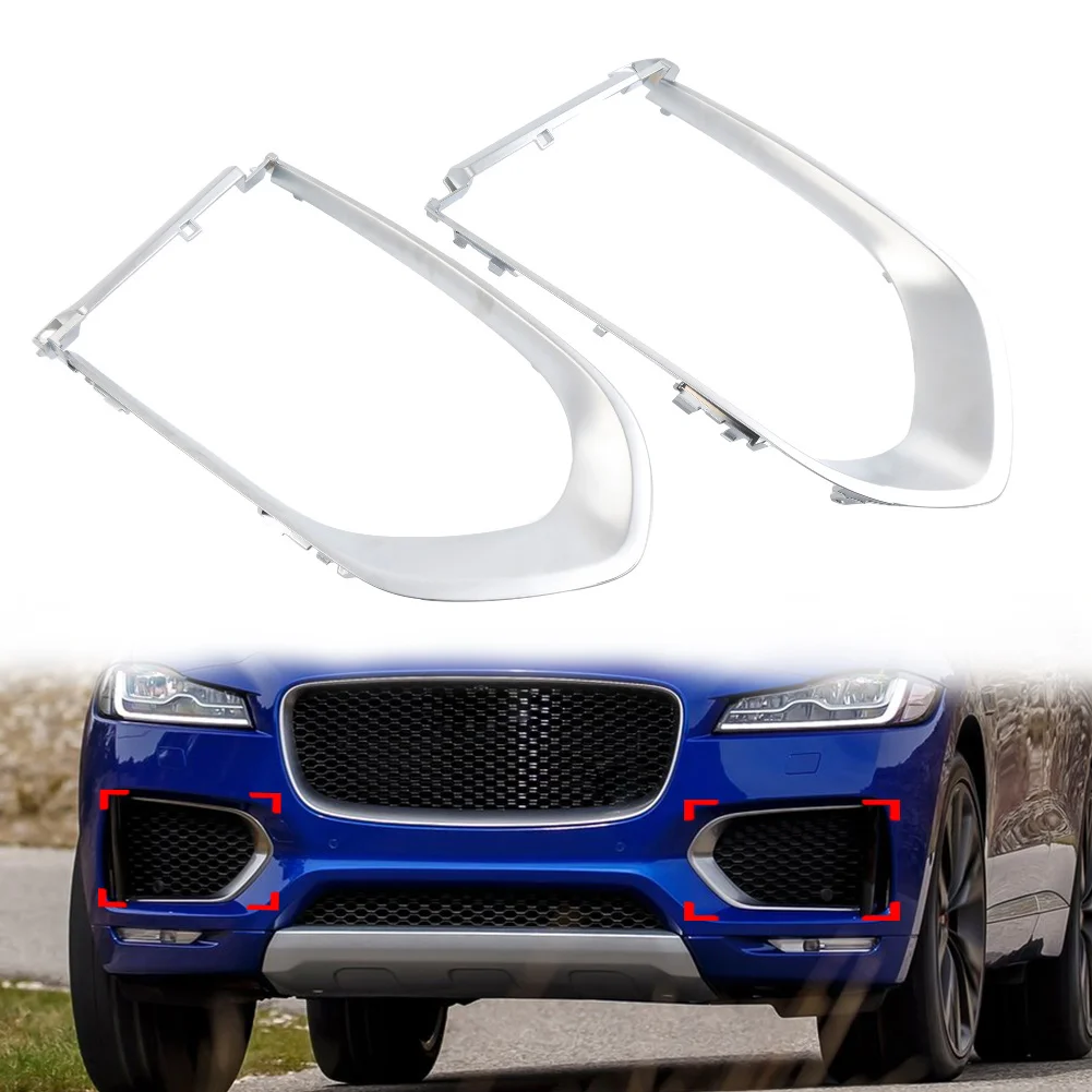 2Pcs Left+Right Car Fog Lights Fog Lamp Molding Frame Bezel Cover Accessories For Jaguar F-Pace 2016 2017 2018 2019 2020