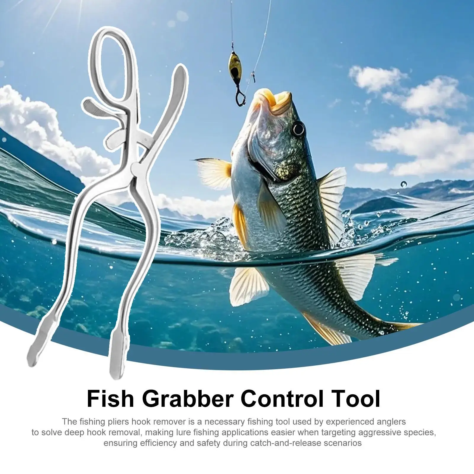 

Stainless Steel Fish Grabber, Multifunctional Gripper Tool, Catching Jigging Trolling Casting Pier River Lake Stream Fishing