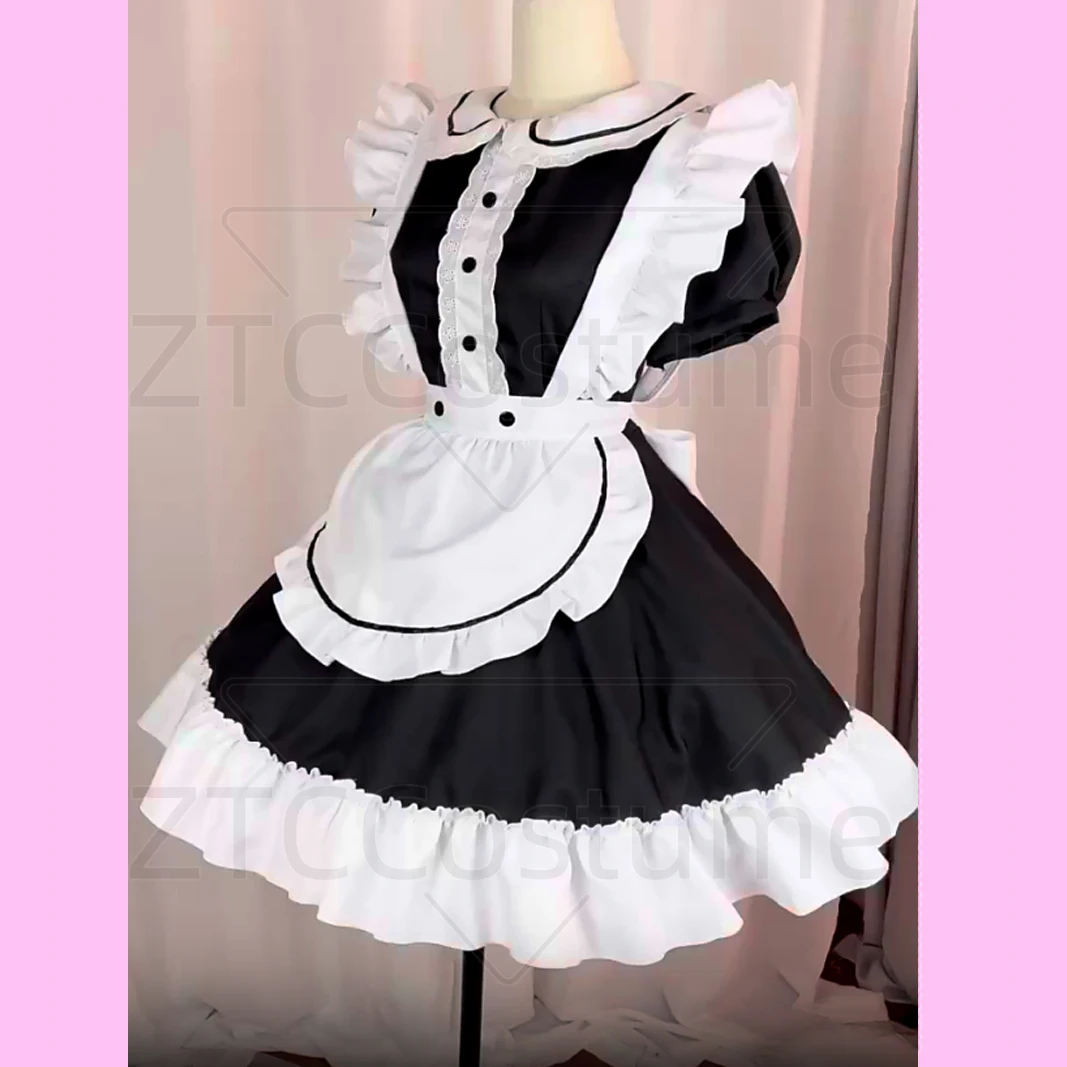 Mädchen Soft Tone Maid Cosplay Niedliche Lolita Eva Puppe Kragen Maid Kostüm Halloween Kleid Anime Cosplay Kostüme