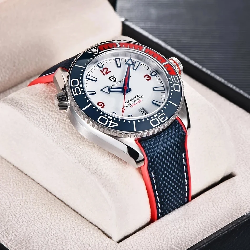 PAGANI تصميم الياقوت الزجاج NH35A التلقائي ساعة مقاومة للماء موضة الرياضة الميكانيكية ساعة اليد الفولاذ المقاوم للصدأ للرجال