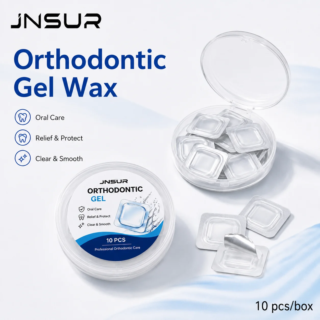 JNSUR VE Orthodontic Gel Wax, Protective Wax For Braces & Brackets, Prevents Mouth Mucosa Irritation & Rubbing Oral Care Hygiene