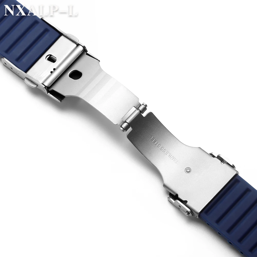 حزام ساعة مطاطي من السيليكون مشبك نشر 20 مللي متر 22 مللي متر لـ Seiko لأوميغا استبدال حزام الساعات لساعة سامسونج جالاكسي 6 5 4