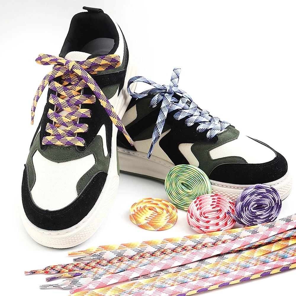 

Colorful Striped Shoelaces Sneakers Shoe laces Quality 1CM Width Flat Shoelace 100/120/140/160CM Laces for Shoe Accesories 1Pair
