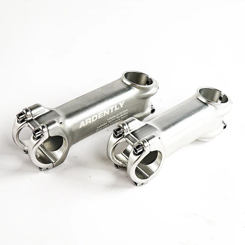 

ARDENTLY Silver Stem Bicycle Ultralight 17 Degree MTB Road Stem Fork 31.8mm Fixed Gear Track Bike 90 /110mm Cycling Accesories