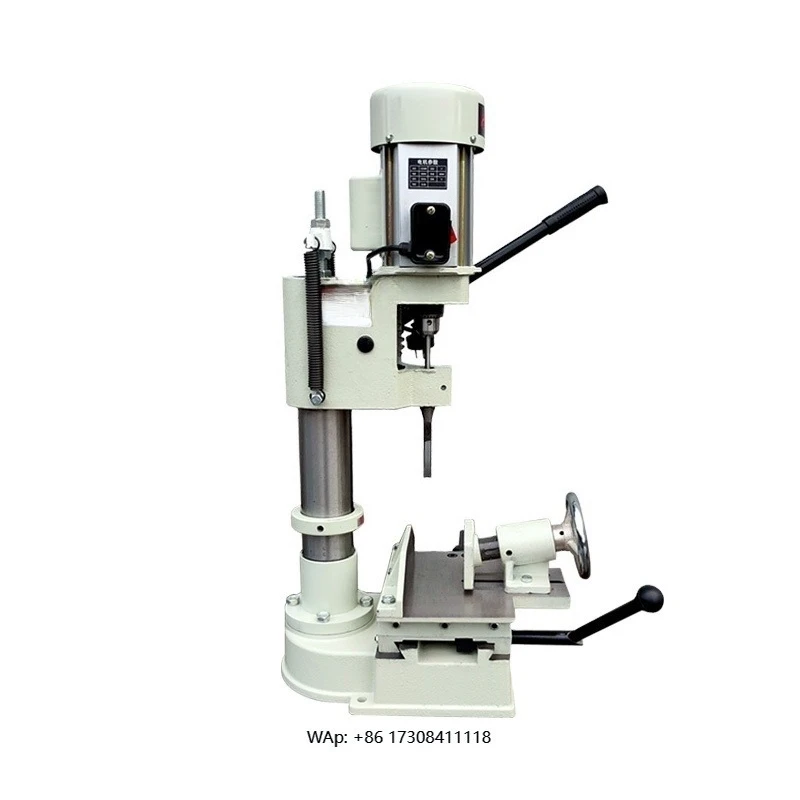 Semi-Automatic Multifunctional Woodworking Square Tenoner Mortising Machine Small Bench Drill Hole Cutter Slotting Function QM