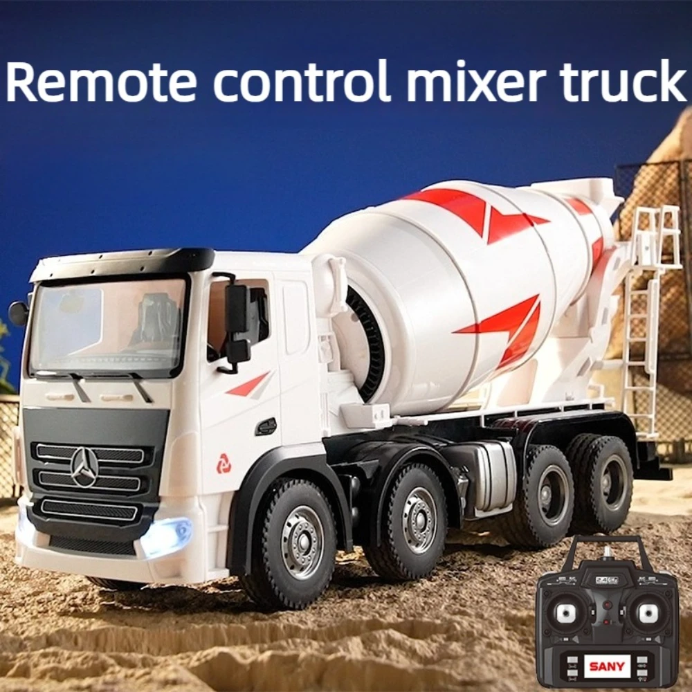 

1/14 Remote Control Mixer Truck 12-Channel Toy Cement Concrete Construction Vehicle Electric Simulation Tanker Truck Model