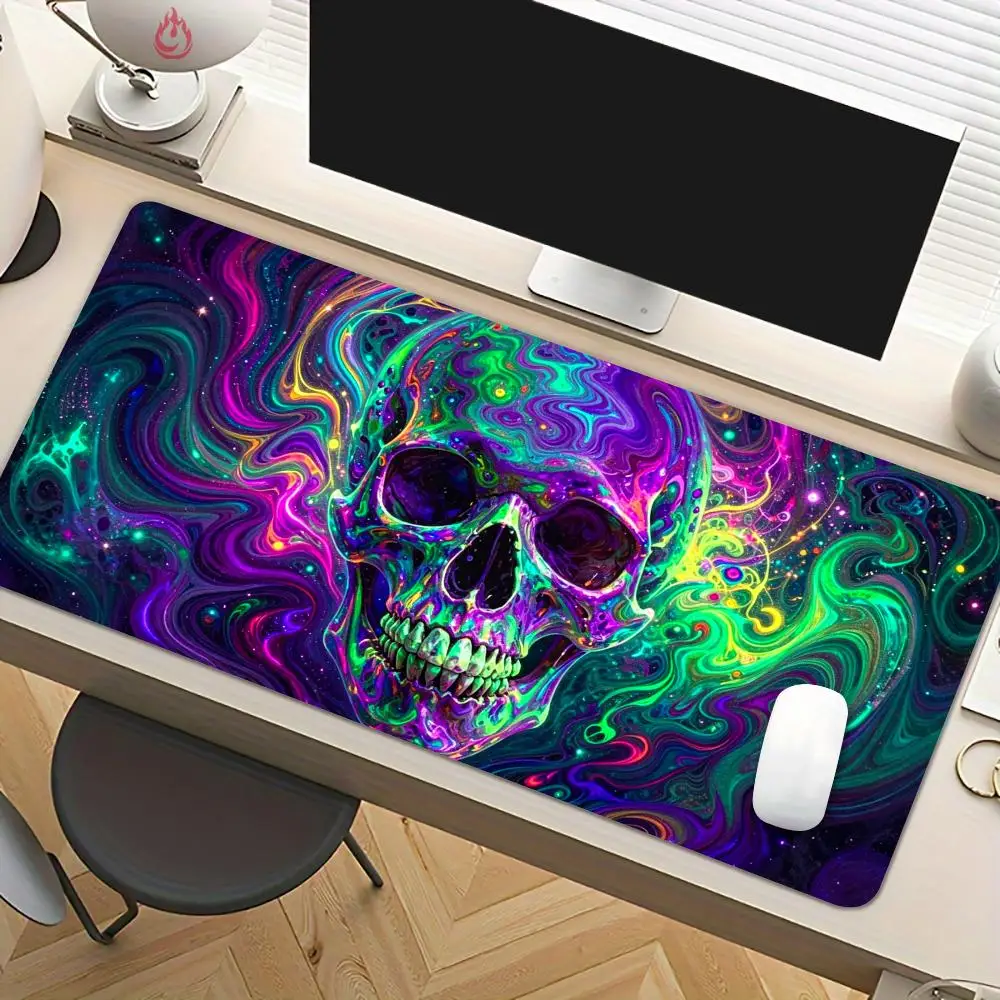 Colorful Starry Sky Skull Mouse Pad Desk Mat Large Computer Office Carpet XXL Mousepad Gamer Gaming PC Accessories Keyboard Rug